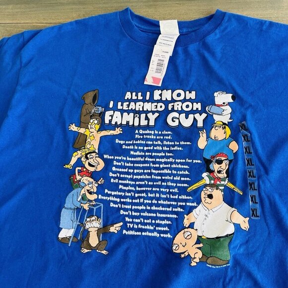 Vintage 2005 Family Guy Shirt Mens All I Know I Learned From TV Men’s XL (E8) - Picture 2 of 6